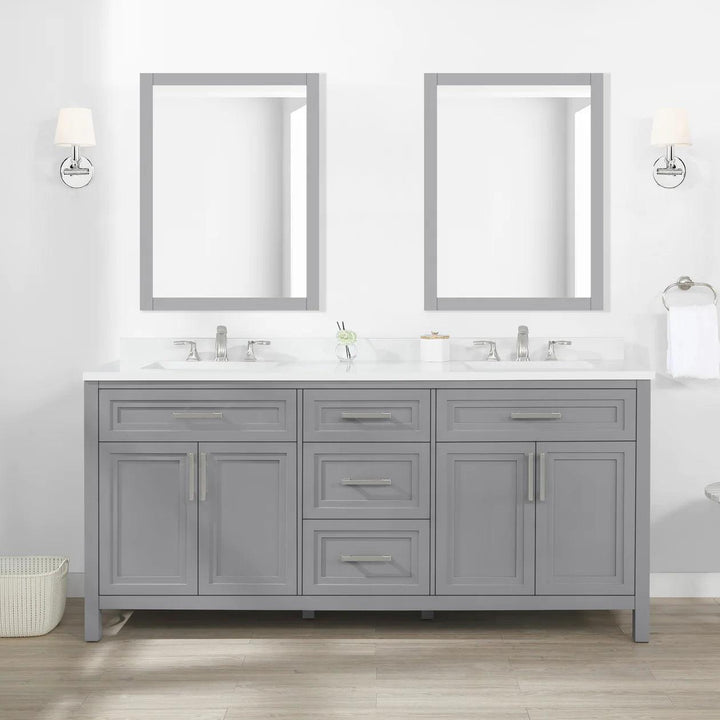 Laney 72 inch Double Sink Vanity - American Grey - Vasca Design