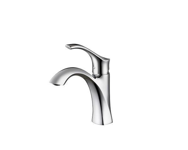 One Hole Vanity Faucet with Curved Spout and Handle - Vasca Design