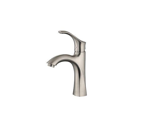 One Hole Vanity Faucet with Curved Spout and Handle - Vasca Design