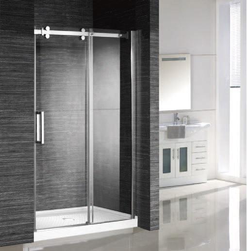 Shower Enclosure - Easy Clean Treated Glass (Black/Chrome) - HC420 - Vasca Design