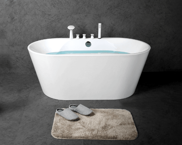 Freestanding Oval Bathtub in White, Acrylic (60in, 67in) - Vasca Design