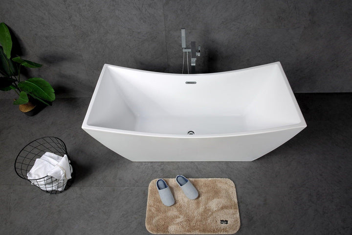 Freestanding Bathtub in 67in, White Acrylic - Vasca Design