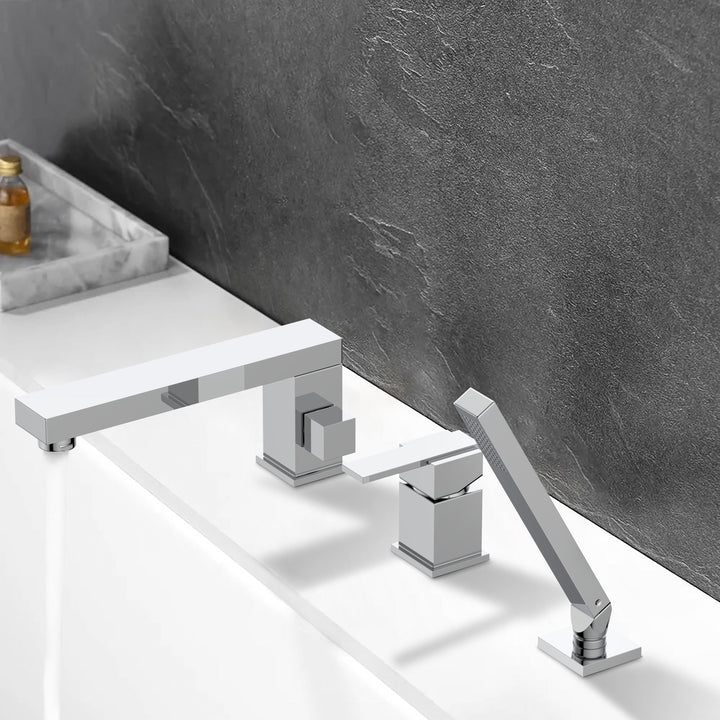 3 Hole Tub Faucet with Hand Shower - Vasca Design