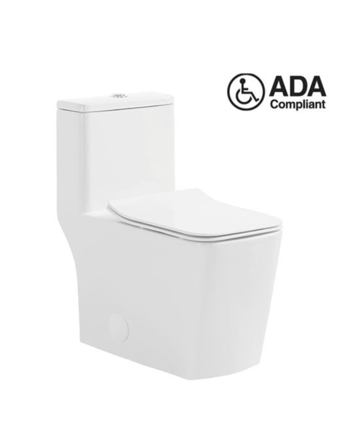 One-piece Dual-Flush Toilet with square seat - Vasca Design