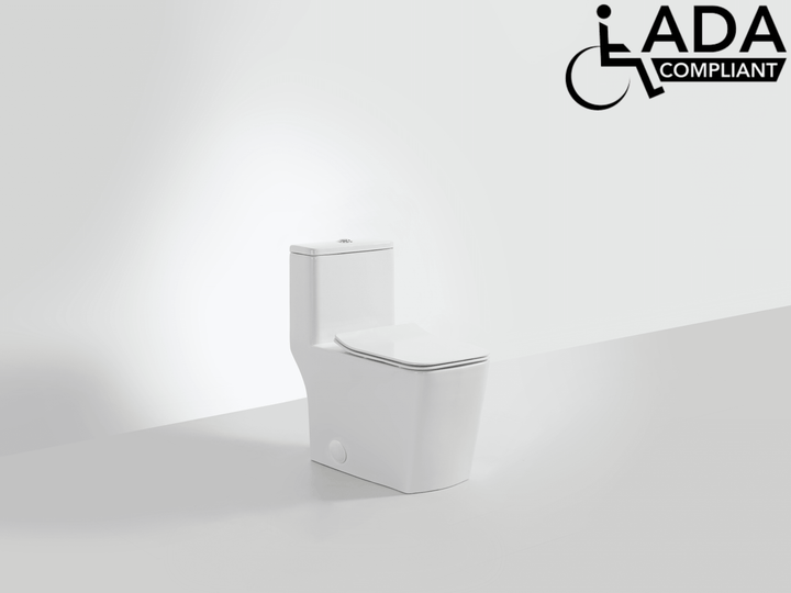 One-piece Dual-Flush Toilet with square seat - Vasca Design