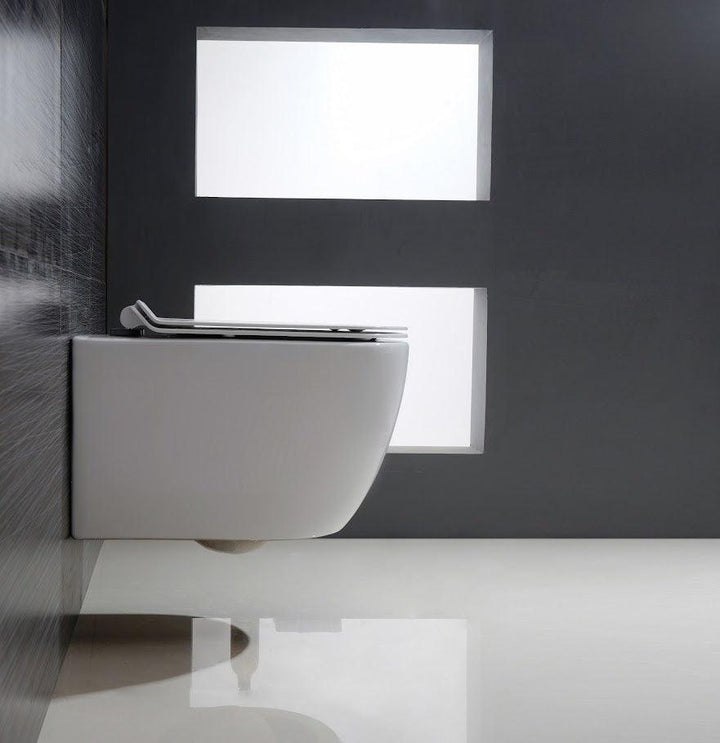 White Round Mounted Toilet - Vasca Design