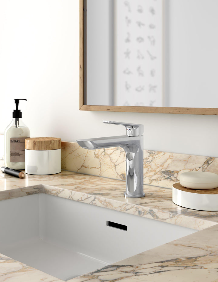 ALT VIA DANTE Collection - Single-Hole Lavatory Faucet Press Pop-Up Drain Included - Vasca Design