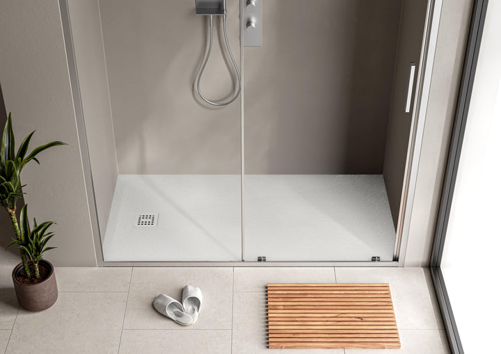 Stonetouch Solid Surface Shower Base 60" x 32" - Vasca Design