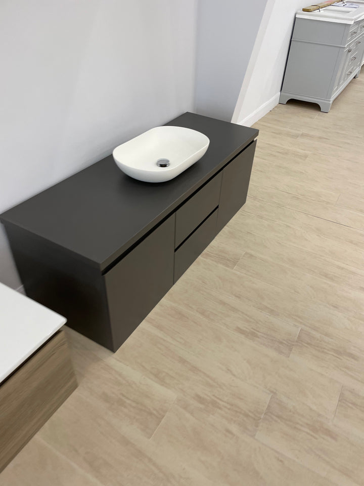 Orlando 60in Wall Mount Vanity - Grey - Single Basin - Vasca Design