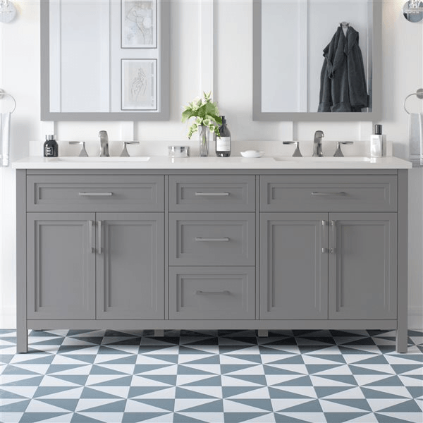 Laney 72 inch Double Sink Vanity - American Grey - Vasca Design