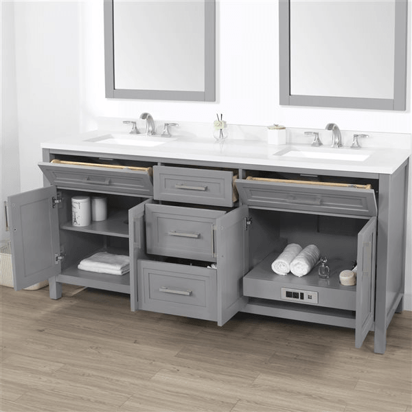 Laney 72 inch Double Sink Vanity - American Grey - Vasca Design