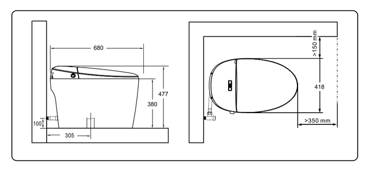 Smart Toilet - Toilette Intelligente E05 - Vasca Design