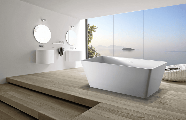 Freestanding Bathtub (White/Black) - Bain Autoportant (Blanc/Noir) (8208A) - Vasca Design