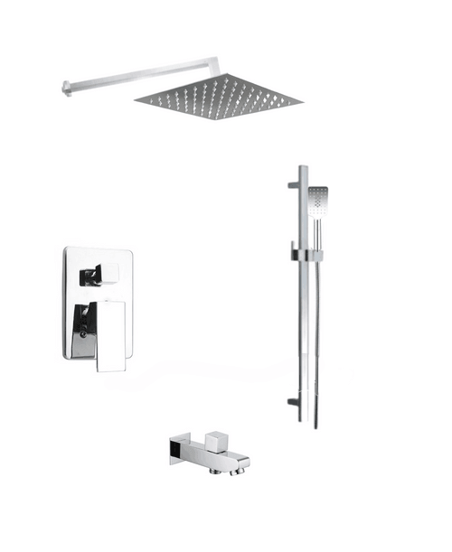 Shower Kit Chrome - Shower Head, Handheld and Spout (6809-K4) - Vasca Design