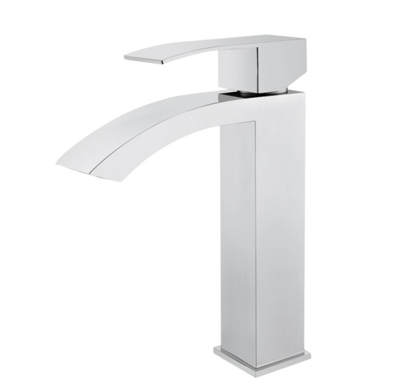 PROMO - Chrome Vanity Faucet with Curved Spout