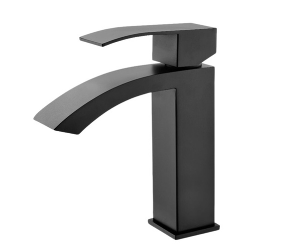 PROMO - Matte Black Vanity Faucet with Curved Spout