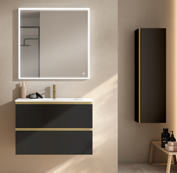 GRANADA 2 Drawer Vanity Black and Gold