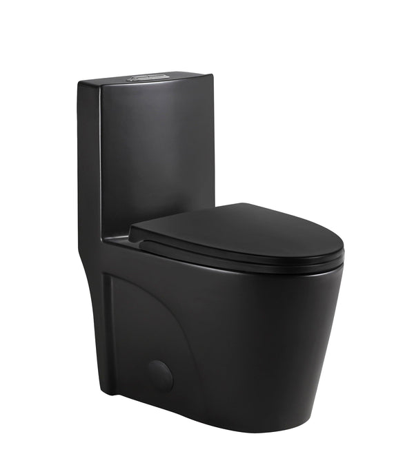 Toilette Monopiece Noir - Black One Piece Toilet 12" - 0382 - Vasca Design
